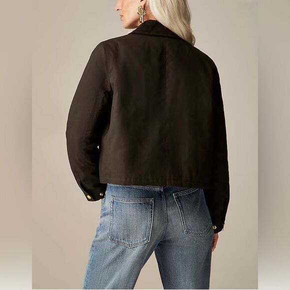 NWT J CREW Short Barn Jacket™ in English ripstop cotton in Mossy Brown - Picture 6 of 7